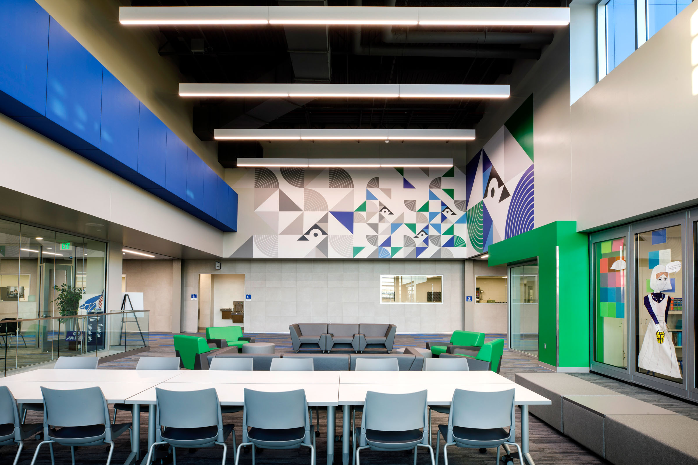 modern high school interior